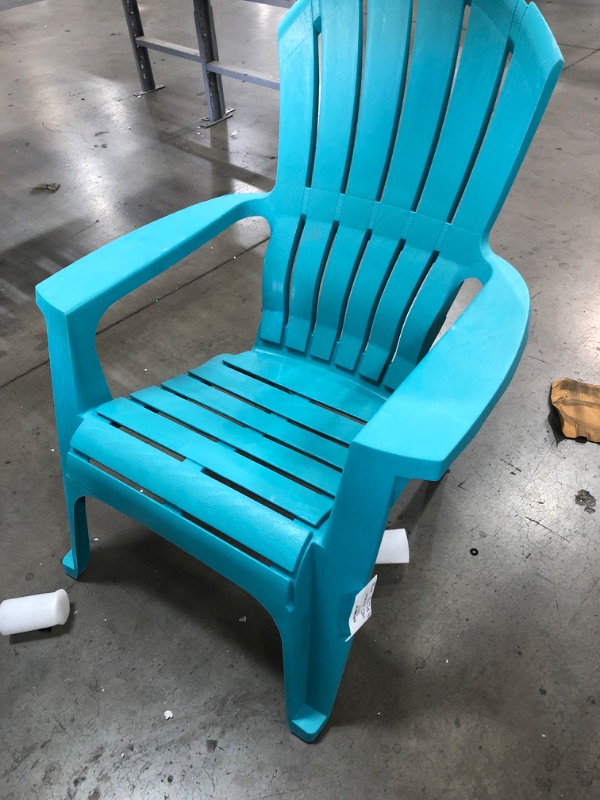 Photo 2 of (COSMETIC DAMAGE/CRACKED)
Adams Manufacturing RealComfort Outdoor Resin Stackable Adirondack Chair Teal
