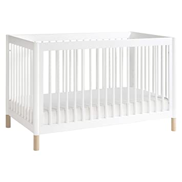 Photo 1 of Babyletto Gelato 4-in-1 Convertible Crib with Toddler Bed Conversion in White and Washed Natural, Greenguard Gold Certified
