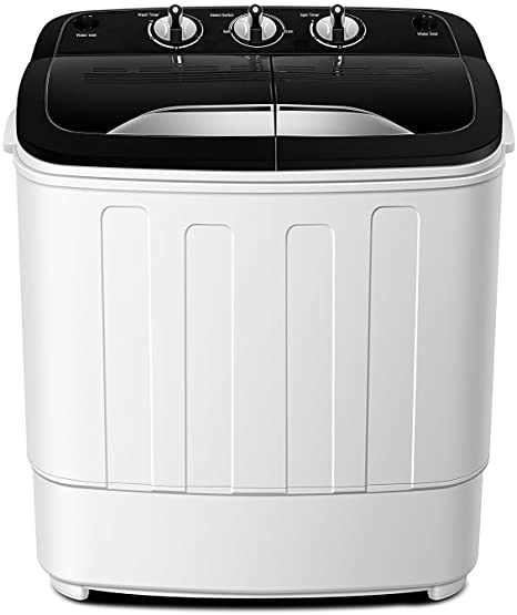 Photo 1 of Think Gizmos - Portable Washing Machine with Drainage Pump - Compact Twin Tub Washer Machine with 7.9lbs Wash and 4.4lbs Spin Cycle Compartments
