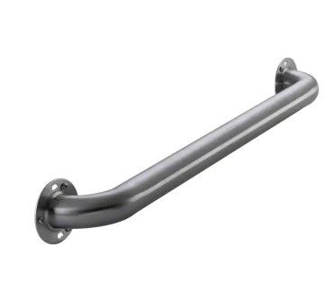 Photo 1 of 24 in. x 1-1/2 in. Exposed Screw ADA Compliant Grab Bar in Brushed Stainless Steel
