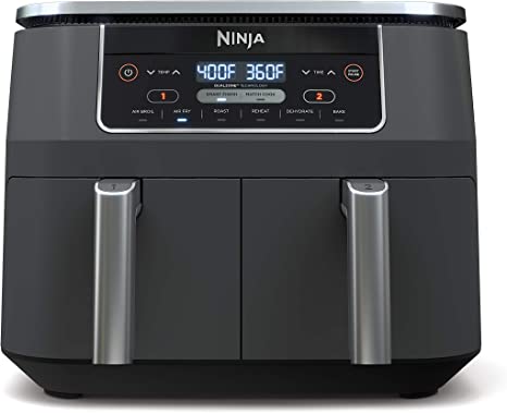 Photo 1 of **NOT FUNCTIONAL// PARTS ONLY!!!!Ninja DZ201 Foodi 8 Quart 6-in-1 DualZone 2-Basket Air Fryer with 2 Independent Frying Baskets, Match Cook & Smart Finish to Roast, Broil, Dehydrate & More for Quick, Easy Meals, Grey
