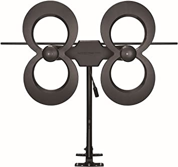 Photo 1 of Antennas Direct ClearStream 4V TV Antenna, 70+ Mile Range, UHF/Vhf, Multi-Directional, Indoor, Attic, Outdoor, Mast W/Pivoting Base/Hardware/Adjustable Clamp/Sealing Pads, 4K Ready, Black – C4-V-CJM
**MINOR DAMGE **