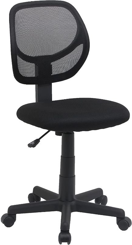 Photo 1 of PARTS ONLY ** Amazon Basics Low-Back, Upholstered Mesh, Adjustable, Swivel Computer Office Desk Chair, Black
