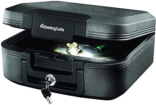 Photo 1 of SentrySafe CHW20205 Fireproof Waterproof Box with Key Lock and Interior Light, 0.28 Cubic Feet
BACK HANDLE IS BROKEN