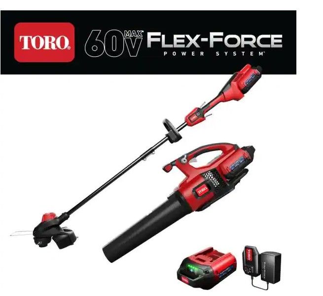 Photo 1 of **INCOMPLETE*** 60-Volt Max Lithium-Ion Cordless String Trimmer and Leaf Blower Combo Kit (2-Tool), 2.0 Ah Battery and Charger Included
