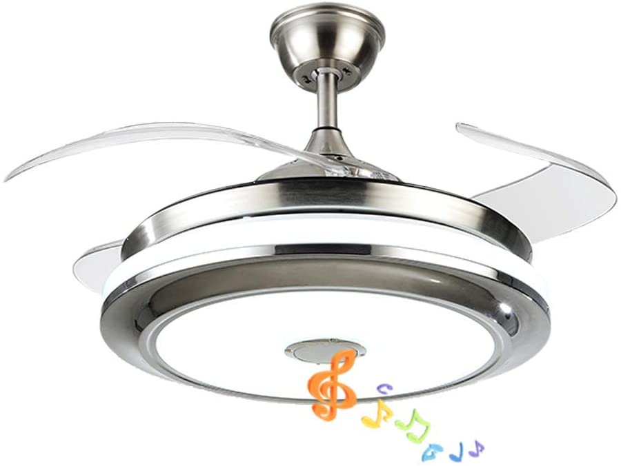 Photo 1 of ***PARTS ONLY*** Fandian 36'' Modern Ceiling Fans with Light Smart Bluetooth Music Player Chandelier 3 Colors 3 Speeds Invisible Blades with Remote Control, Silent Motor with LED Kits Included (36inch-1)
