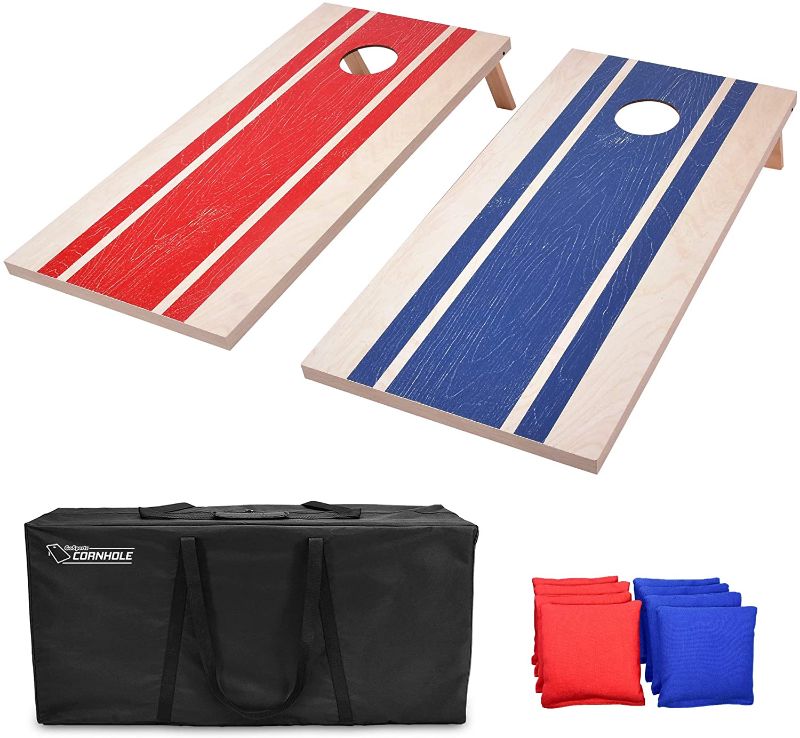 Photo 1 of GoSports Classic Cornhole Set – Includes 8 Bean Bags, Travel Case and Game Rules (Choice of style)
