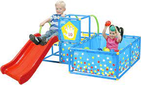 Photo 1 of ***INCOMPLETE*** Eezy Peezy Active Play 3 in 1 Jungle Gym PlaySet – Includes Slide, Ball Pit, & Toss Target with 50 Colorful Balls
