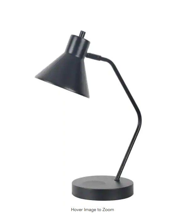 Photo 1 of 
Hampton Bay
19 in. Black Task Lamp with Wireless and USB Charging Station