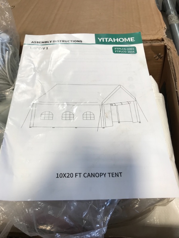 Photo 4 of ** MISSING ANOTHER BOX** YITAHOME 10' x 20' Heavy Duty Gazebo Outdoor Party Wedding Tent Canopy Carport Shelter with Removable Sidewall Windows 