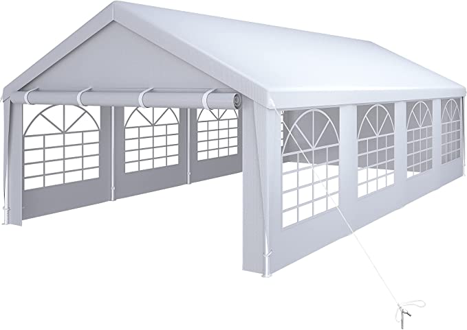 Photo 1 of ** MISSING ANOTHER BOX** YITAHOME 10' x 20' Heavy Duty Gazebo Outdoor Party Wedding Tent Canopy Carport Shelter with Removable Sidewall Windows 