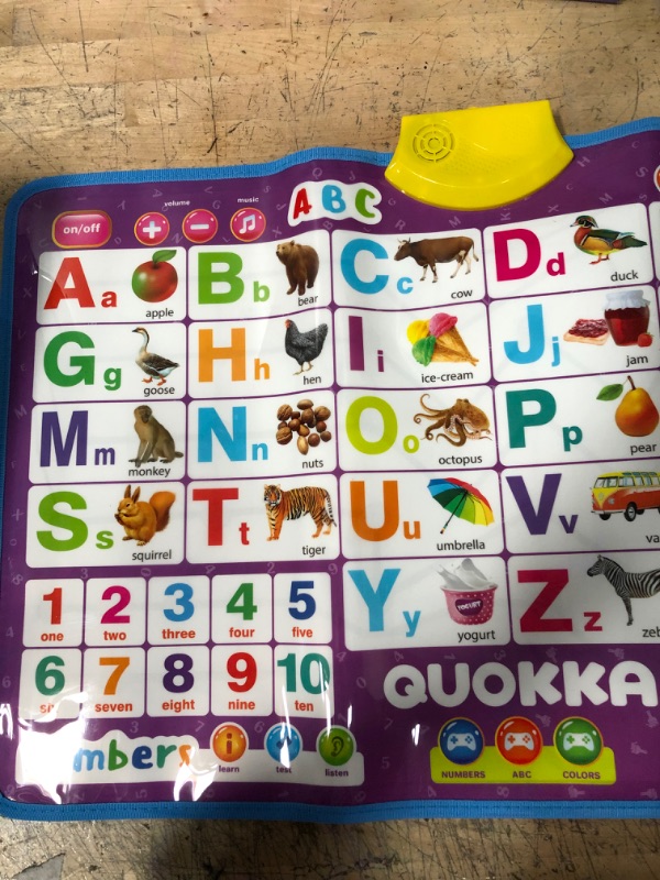 Photo 2 of Alphabet Poster Educational Toy for 2-4 Year Old – ABC Learning Wall Chart for Toddlers Age 1-3 by QUOKKA – Interactive Speech Therapy Game for Kids 5-6-7 yo – Classroom Talking Gift for Girl & Boy
