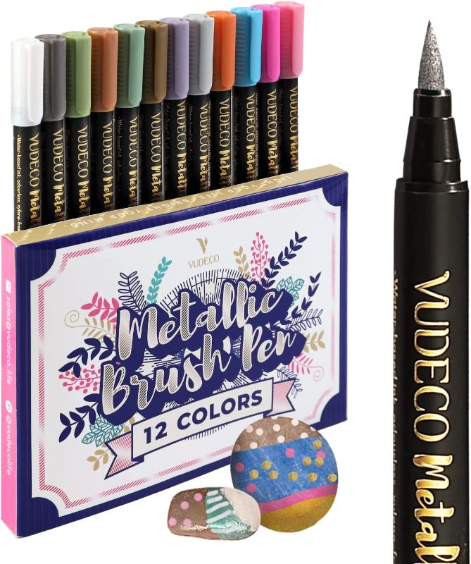 Photo 1 of ?Finish?VUDECO Metallic Markers Metallic Pens Set of 12 Glitter Markers Metallic Brush Pens Pens for Black Paper Glitter Markers for Kids Gold Marker Metallic Silver Marker Scrapbook Pens Glitter Paint Pens
3 PACKS