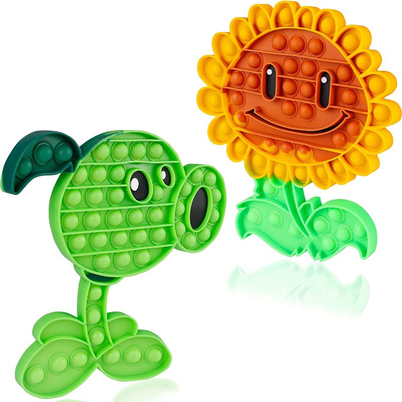 Photo 1 of 2 Packs Pop Big Gifts Its for Kids Children Toys, Poppet Push Bubble Poppop Fidget Pops Popping Sensory Popsfidgetsit Huge Popper Stress Relief Bulk Toys Set Cute Peashooter Sunflower