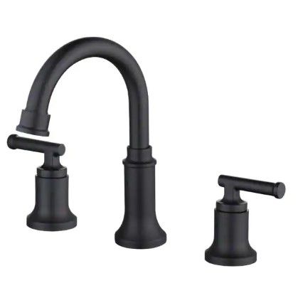 Photo 1 of 
Glacier Bay
Oswell 8 in. Widespread 2-Handle High-Arc Bathroom Faucet in Matte Black