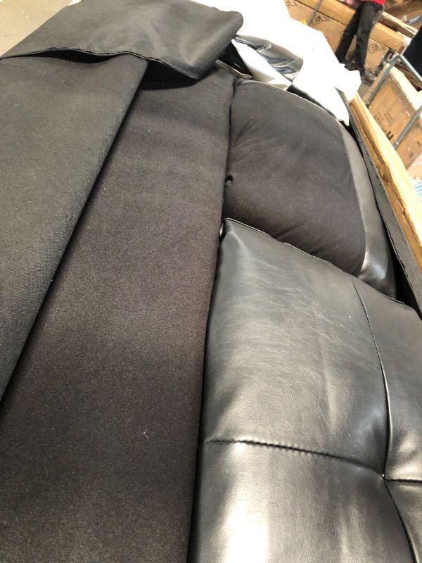 Photo 4 of *** INCOMPLETE SET*** ONLY BOX 2 OUT OF 3 MISSING BOXES 1 AND 3****
MEGA FURNISHING
Sectional 3 PC set Black Faux Leather Right -Facing Chaise with Storage Ottoman