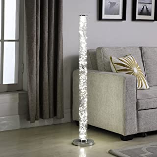 Photo 1 of 49 in. Exposed Rope LED Minari Clear Column Floor Lamp