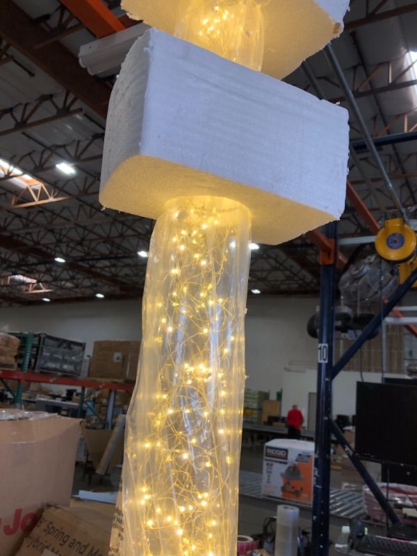 Photo 2 of 49 in. Exposed Rope LED Minari Clear Column Floor Lamp