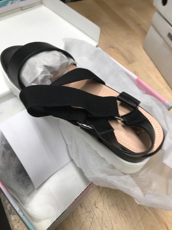 Photo 1 of DREAM PAIRS Women’s Open Toe Ankle Strap Platform Wedge Sandals CHARLIE-5 BLACK Size 10
