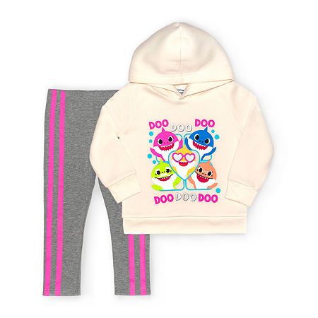 Photo 1 of Baby Shark Toddler Girls' Fleece Pullover Hoodie Sweatshirt & Leggings, 2-Piece Outfit Set 3T