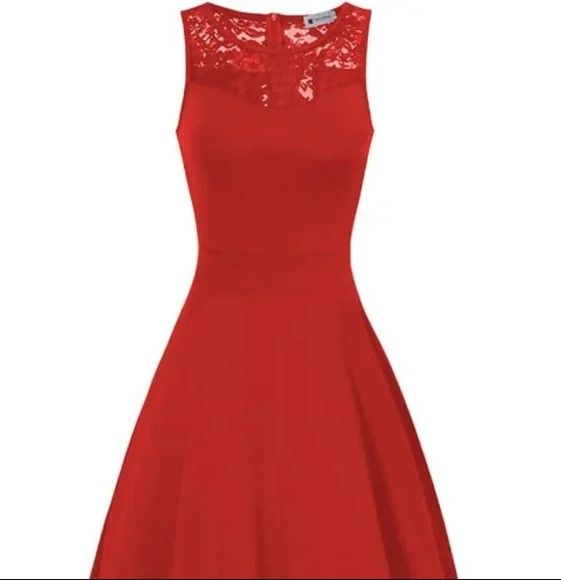 Photo 1 of "VeryAnn" A Line Cocktail Dress size small RED 
