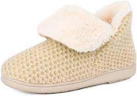 Photo 1 of LongBay Women's Comfort Knit Bootie Slippers Soft Cozy Memory Foam Plush Faux Fur Lining Slip on Boots Shoes
