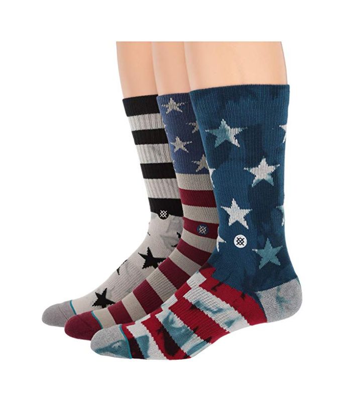 Photo 1 of Stance Americana 3-Pack Socks (Multi) Men's Crew Cut Socks Shoes SIZE-L