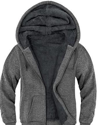 Photo 1 of GEEK LIGHTING Hoodies for Men Heavyweight Fleece Sweatshirt - Full Zip Up Thick Sherpa Lined