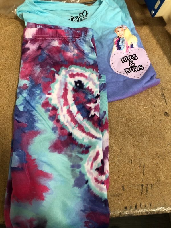 Photo 2 of Jojo Siwa Girls' Tie Dye Short Sleeve T-Shirt and Leggings Set size 6