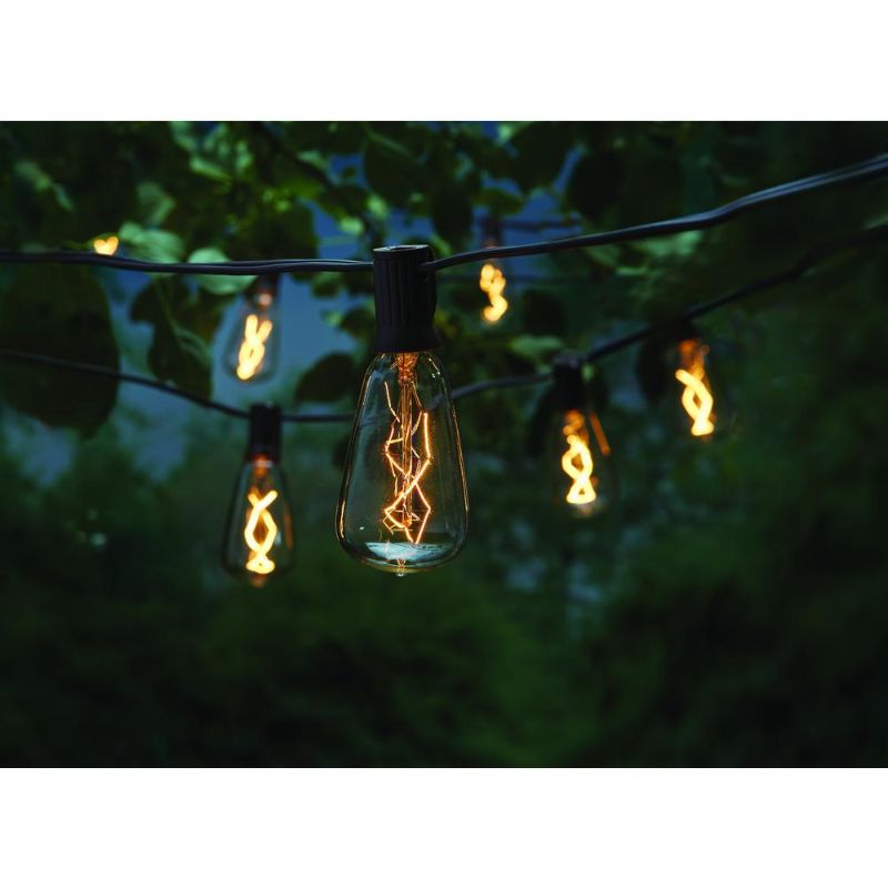 Photo 1 of Hampton Bay Outdoor/Indoor 10 Ft. Light Line Voltage ST40 Vintage Bulb Incandescent String Light (10-Heads)
