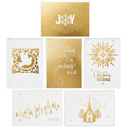 Photo 1 of 2 Hallmark Religious Boxed Christmas Cards Assortment, Gold Foil (48 Cards with Envelopes)