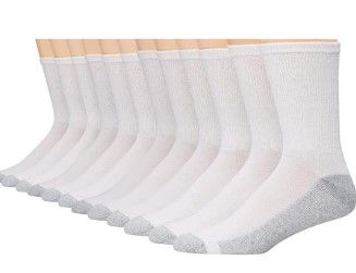 Photo 1 of Hanes mens Double Tough Crew Socks, 12-pair Pack size 12-14