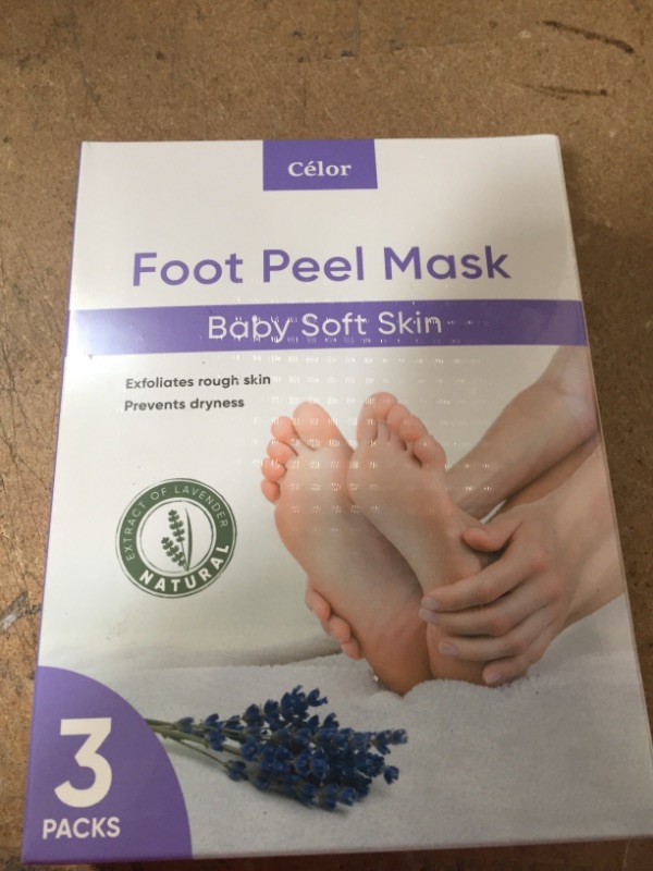 Photo 2 of ??Foot Peel Mask (3 Pairs) - Foot Mask Peel Mask with Lavender and Aloe Vera Gel