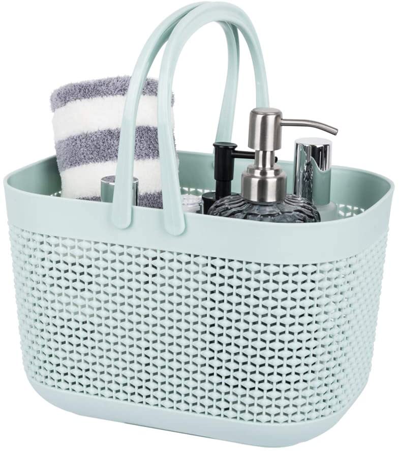 Photo 1 of  Organizer Storage Baskets with Handles, Shower Caddy Bins Organizer for Bathroom and Kitchen (3 Pack) 2 GREEN AND ONE GREY