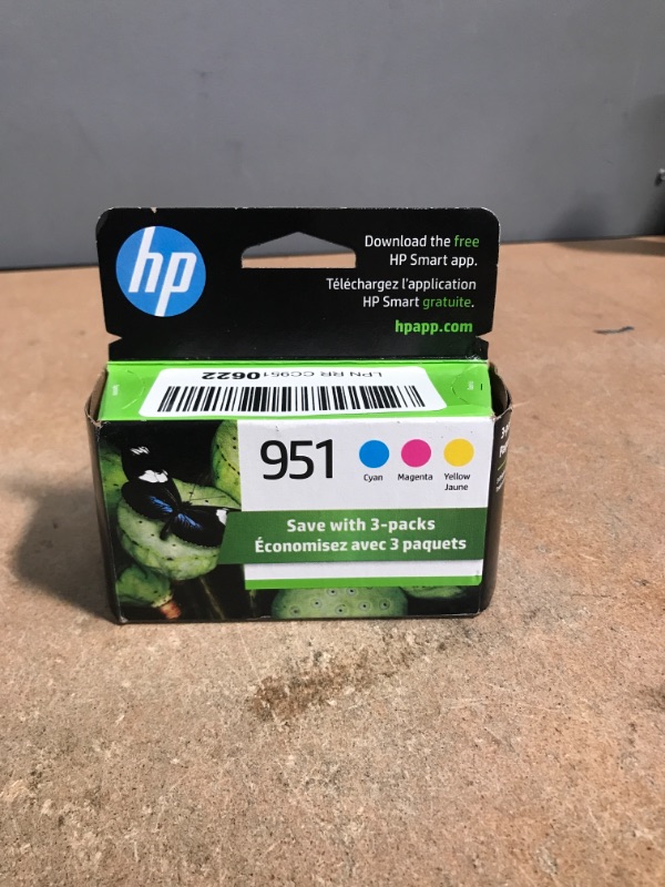 Photo 2 of Original HP 951 Cyan, Magenta, Yellow Ink Cartridges (3-pack) | Works with HP OfficeJet 8600, HP OfficeJet Pro 251dw, 276dw, 8100, 8610, 8620, 8630 Series | Eligible for Instant Ink | CR314FN
