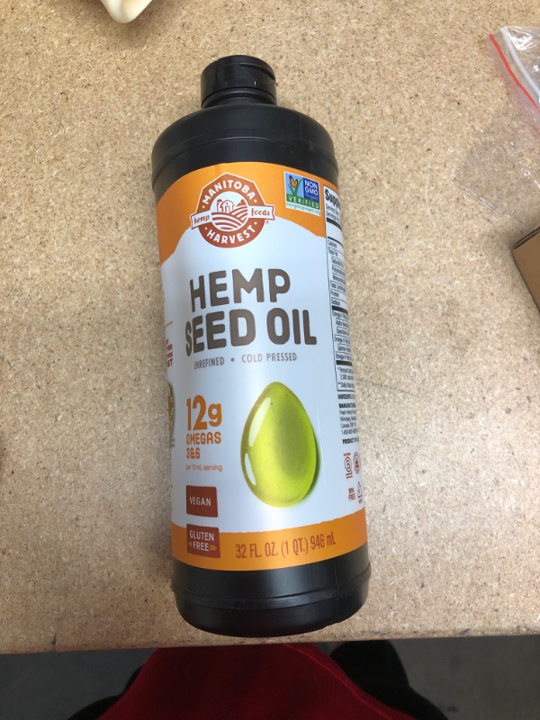 Photo 2 of ***NON-REFUNDABLE**
BEST BY 11/30/21
Manitoba Harvest Hemp Seed Oil, 12 g of Omegas 3 & 6 Per Serving, Non GMO, Vegan, Gluten Free, 32 Fl Oz

