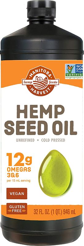 Photo 1 of ***NON-REFUNDABLE**
BEST BY 11/30/21
Manitoba Harvest Hemp Seed Oil, 12 g of Omegas 3 & 6 Per Serving, Non GMO, Vegan, Gluten Free, 32 Fl Oz
