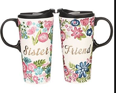 Photo 1 of  17 oz Tall Ceramic Travel Mug Coffee Cup with Sealed Lid,Set of 2