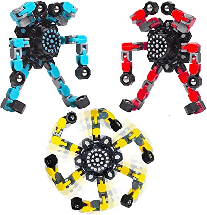 Photo 1 of 3PCS Spinning Top Toys, DIY Transformable Pressure Relief Toys, Decompression Fingertip Rotating Toys, New Transformable Creative Mechanical Spinning Top Toys (x4)