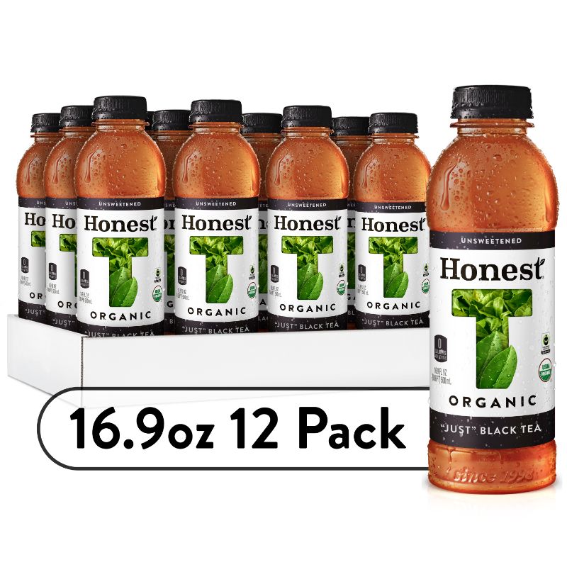 Photo 1 of **NON-REFUNDABLE** Exp: 08/04.21 Honest Tea Just Black Bottles, 16.9 Fl Oz, 12 Pack
