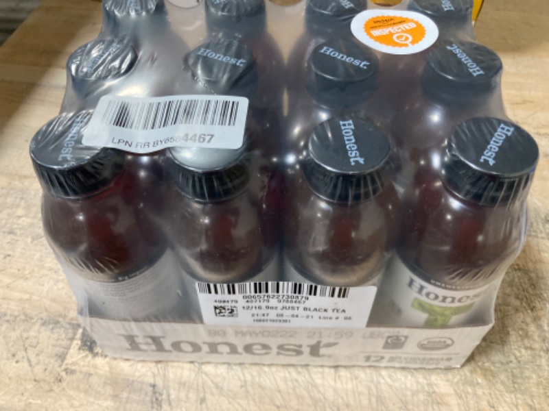 Photo 2 of **NON-REFUNDABLE** Exp: 08/04.21 Honest Tea Just Black Bottles, 16.9 Fl Oz, 12 Pack
