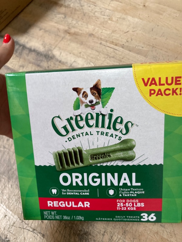 Photo 2 of **NON-REFUNDABLE** Exp: 6/21/.22 Greenies Original Regular Size Dog Dental Treats Value Pack 36 Oz
