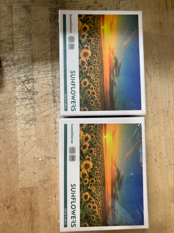 Photo 2 of **NON-REFUNDABLE** 2 PACK SweatDance 500 Piece Jigsaw Puzzles for Adults for Kids-Sunflowers in The Field- Puzzle Games Funny Gifts
