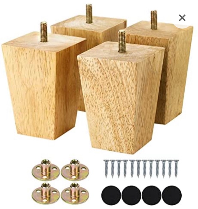 Photo 1 of 4 inch Wood Sofa Legs Couch Sofa Replacement Furniture Feet Set of 4