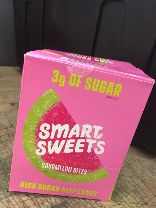 Photo 2 of **NONREFUNDABLE**BEST BY: 9/30/2021**
NEW SmartSweets Sourmelon Bites, Candy with Low Sugar (3g), Low Calorie, Plant-Based, Free From Sugar Alcohols, No Artificial Colors or Sweeteners, Pack of 6 1.8 Ounce (Pack of 6)
