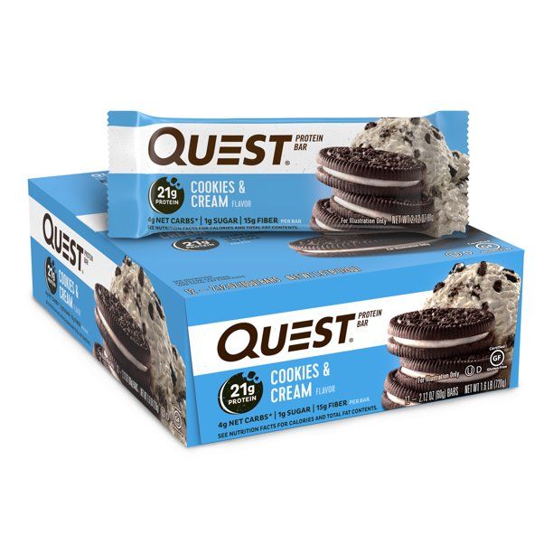 Photo 1 of **NONREFUNDABLE**BEST BY: 7/29/2022**
Quest Protein Bar, Cookies & Cream, 21g Protein, 12Ct
