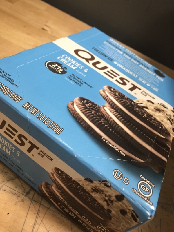 Photo 2 of **NONREFUNDABLE**BEST BY: 7/29/2022**
Quest Protein Bar, Cookies & Cream, 21g Protein, 12Ct
