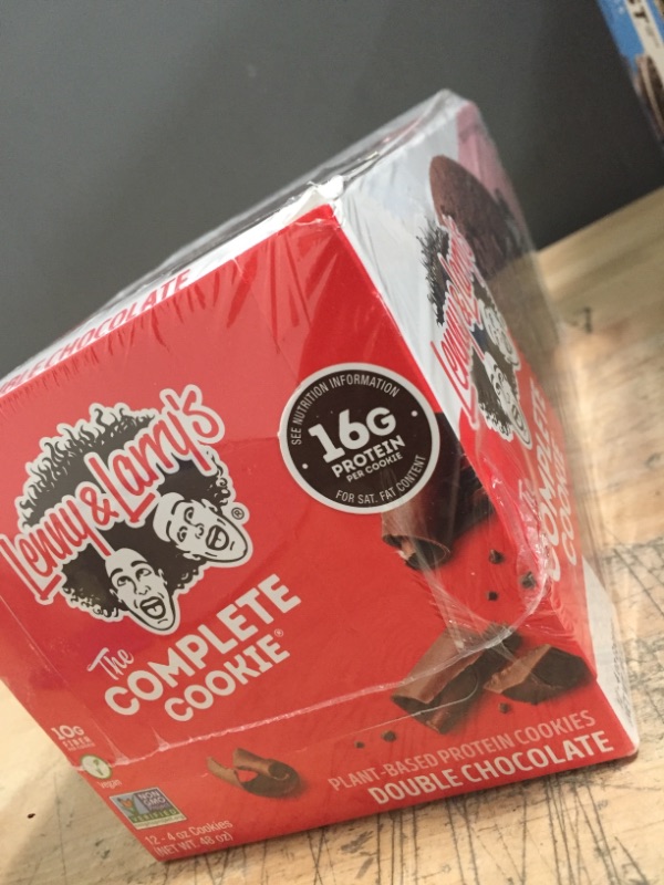 Photo 2 of **NONREFUNDABLE**BEST BY: 10/27/2022**
Lenny & Larry's The Complete Cookie, Double Chocolate, 4oz - Plant-Based Protein Cookies, Vegan and Non-GMO Projrect Verified (Pack of 12)
