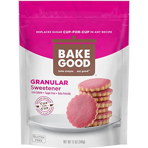 Photo 1 of BakeGood Granular Sweetener 1-to-1 Substitute for White Sugar, Zero Calorie, Keto Friendly, Sugar Free, Non-GMO, Gluten Free, 12 Ounces 2 pack 
