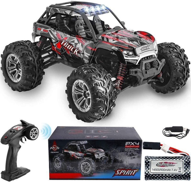 Photo 1 of HisHerToy 4WD RC Trucks for Adults IPX4 Waterproof RC Cars High Speed Remote Control Cars 4x4 for Boys Girls 1:16 / 36km/h Off Road RC Vehicles for Kids Monster Truck Buggy Rock Crawler with Headligh
